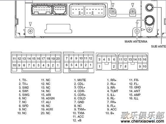 丰田原车cd机尾线定义图片